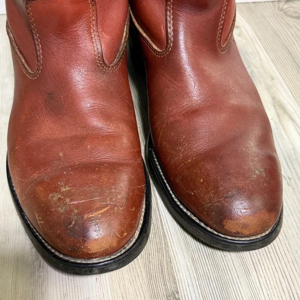 Vtg dingo Work Boots Mens 10.5 Made in USA 70s worn western cowboy rugged‎ WORN
